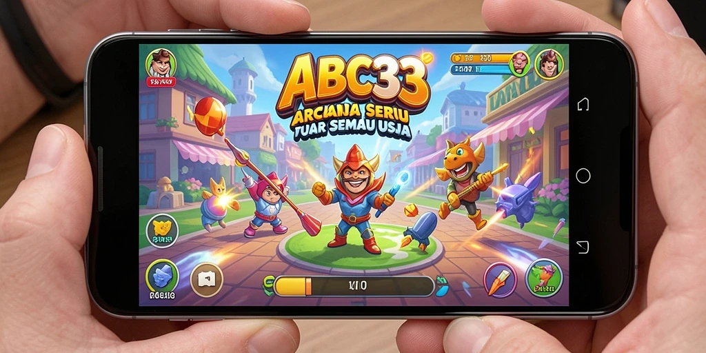 Tampilan gameplay seru di ABC33 dengan karakter menarik dan tantangan.