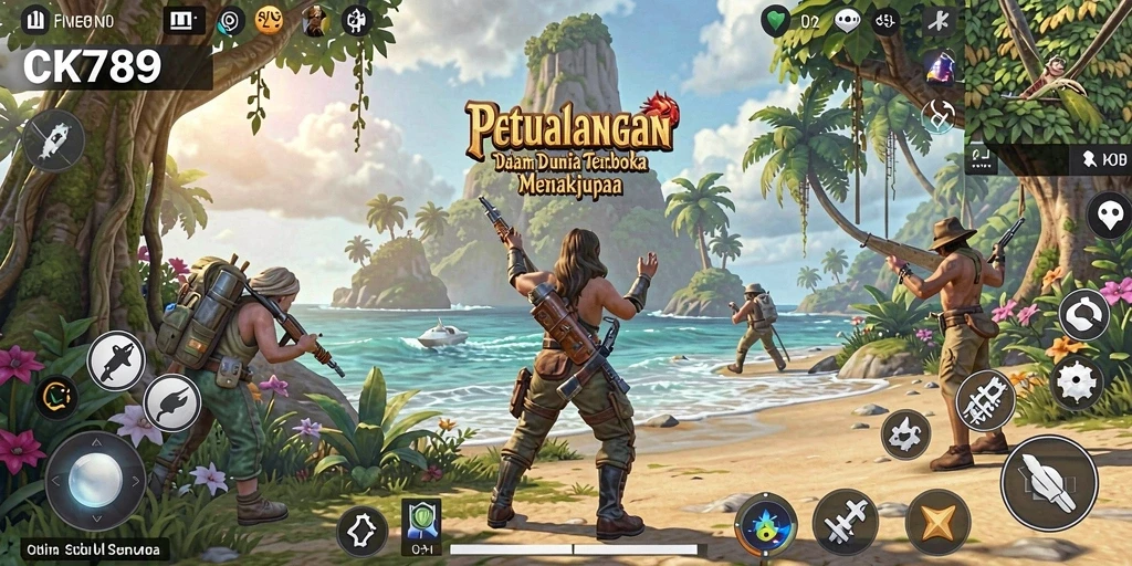 Tampilan gameplay CK789 yang menakjubkan dalam dunia terbuka.
