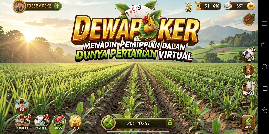 Tampilan utama DEWAPOKER dengan aksi bertani yang menarik.