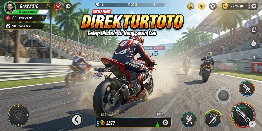 Gameplay balap motor yang mendebarkan dan penuh aksi.