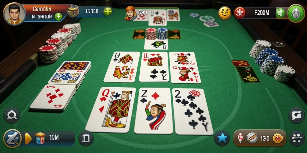 Tampilan gameplay Gaple yang mengasyikkan di F200M.
