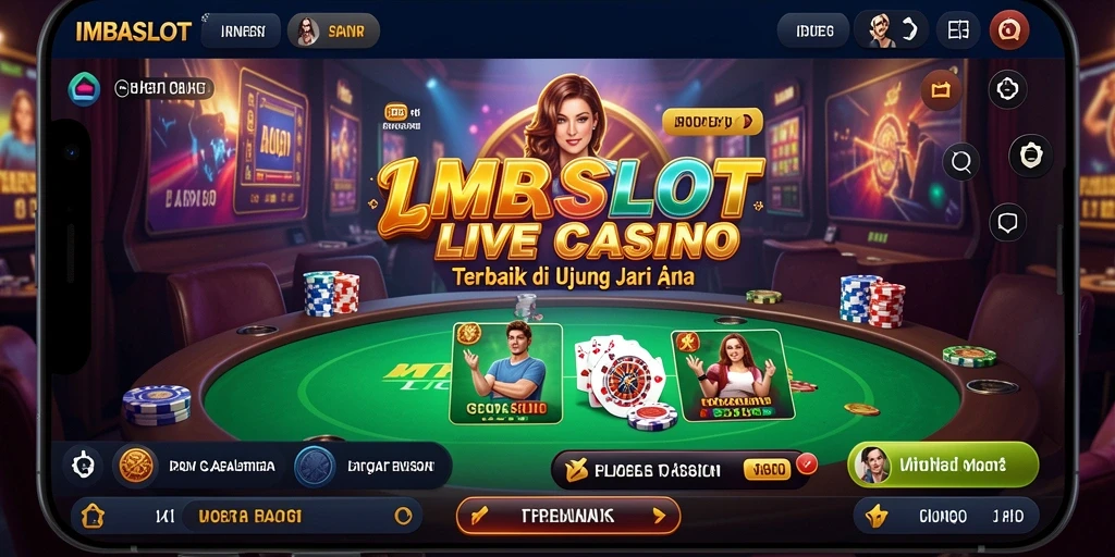 Tampilan screenshot utama IMBASLOT menampilkan dealer langsung dan gameplay mendebarkan.