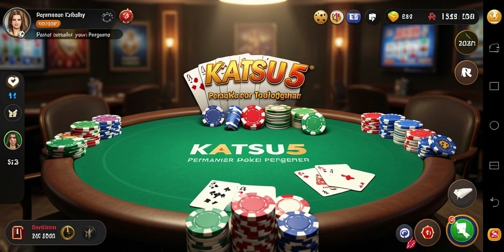 Tampilan gameplay menegangkan dalam KATSU5 dengan pemain yang bersaing.