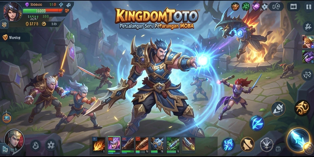 Tampilan gameplay MOBA yang menegangkan dalam KINGDOMTOTO.