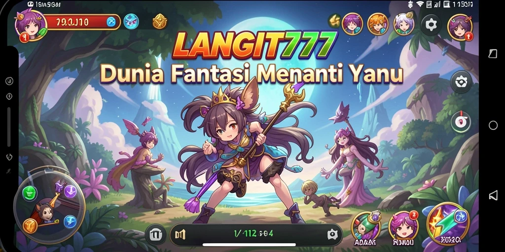Screenshot gameplay LANGIT777 menunjukkan aksi seru dan karakter menarik.