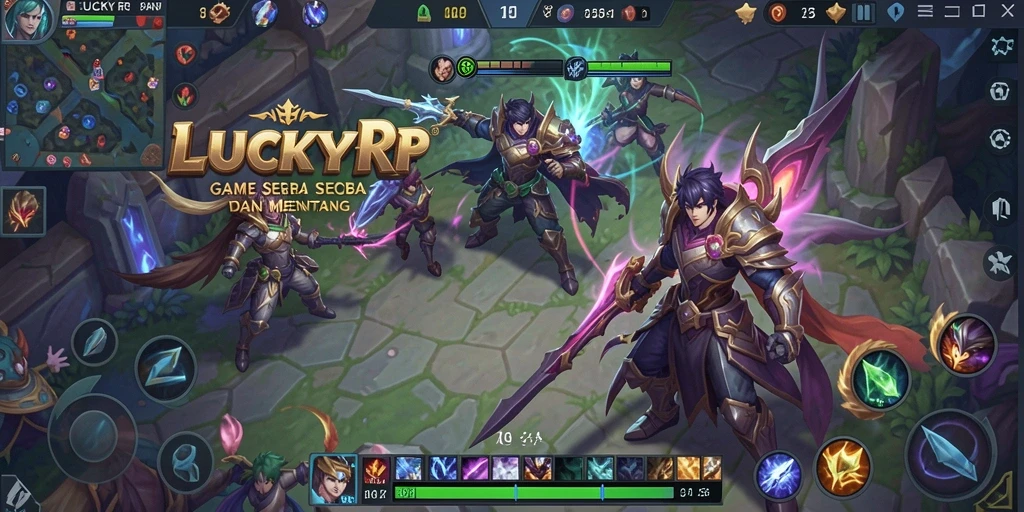 Gameplay seru LUCKYRP dalam pertempuran MOBA.