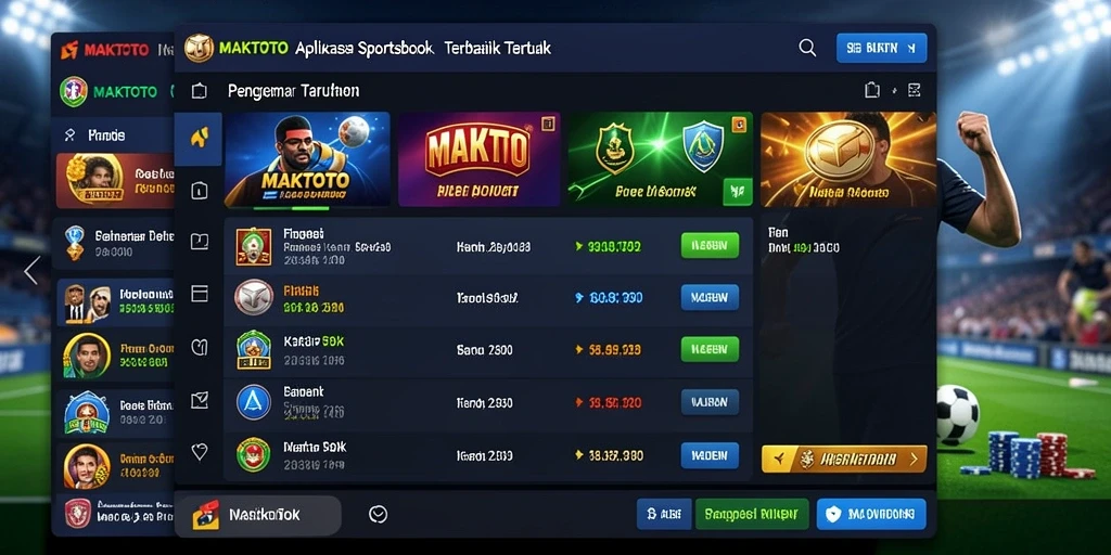 Tampilan antarmuka MAKTOTO saat pengguna melakukan taruhan olahraga.