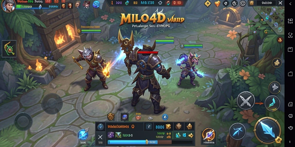 Screenshot gameplay yang menunjukkan aksi seru dalam MILO4D.