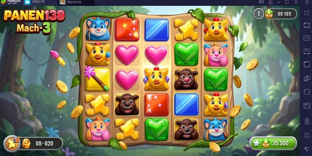 Tampilan menarik dari gameplay <strong>PANEN138</strong> dengan warna-warna cerah dan efek visual yang memukau.