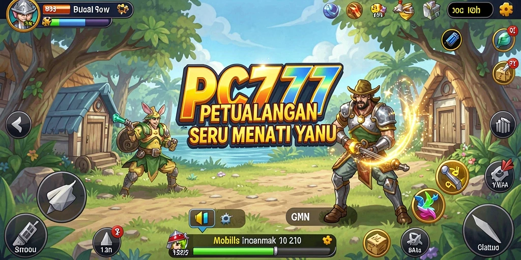 Tampilan gameplay di dunia petualangan yang menakjubkan.