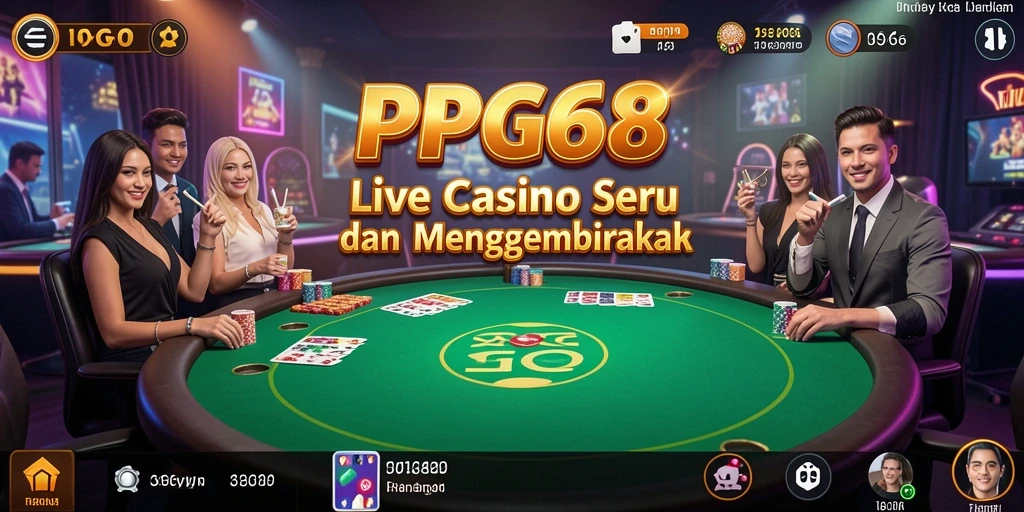 Screenshot PGG68 menampilkan dealer langsung dalam permainan Live Casino.