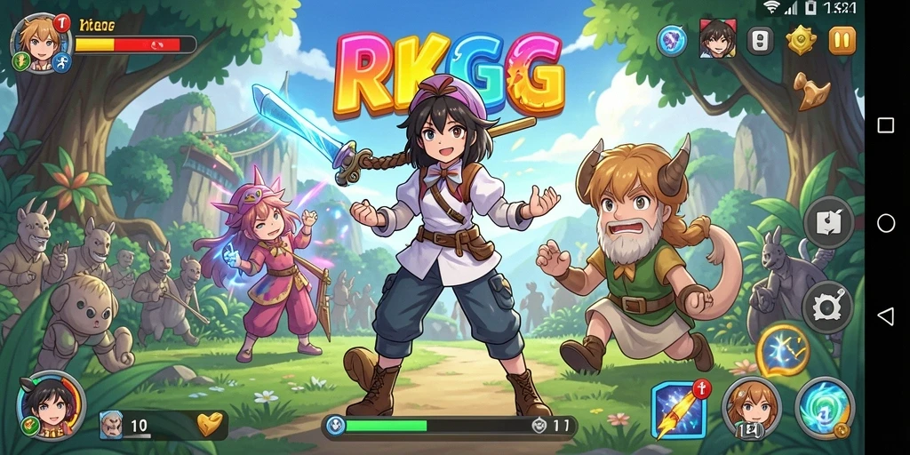 Tampilan gameplay RKGG dengan karakter Anime yang dinamis.
