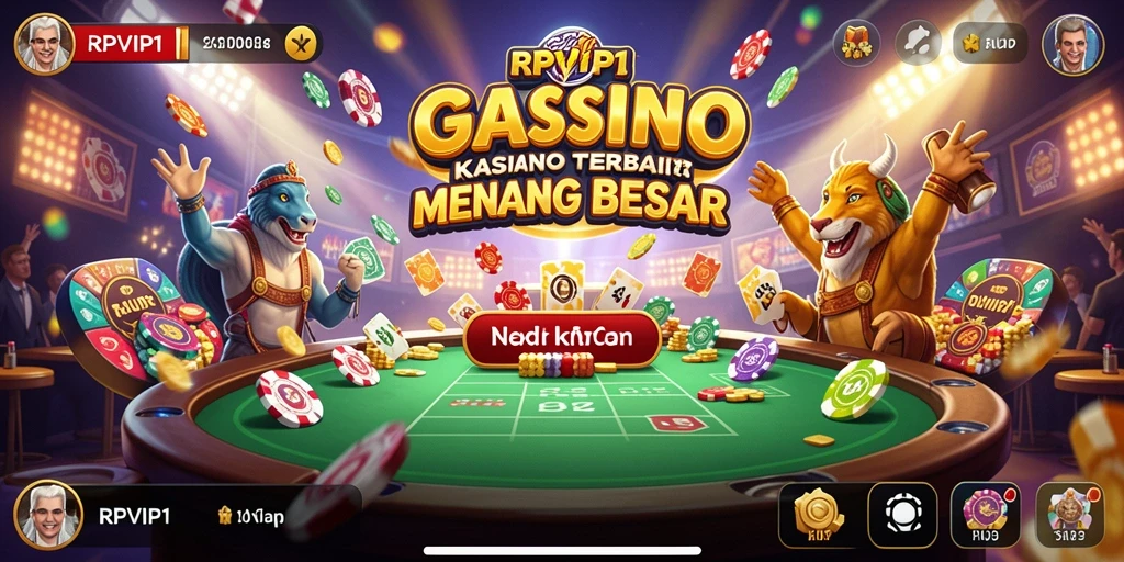 Tampilan gameplay seru dari RPVIP1 yang menampilkan variasi permainan kasino.