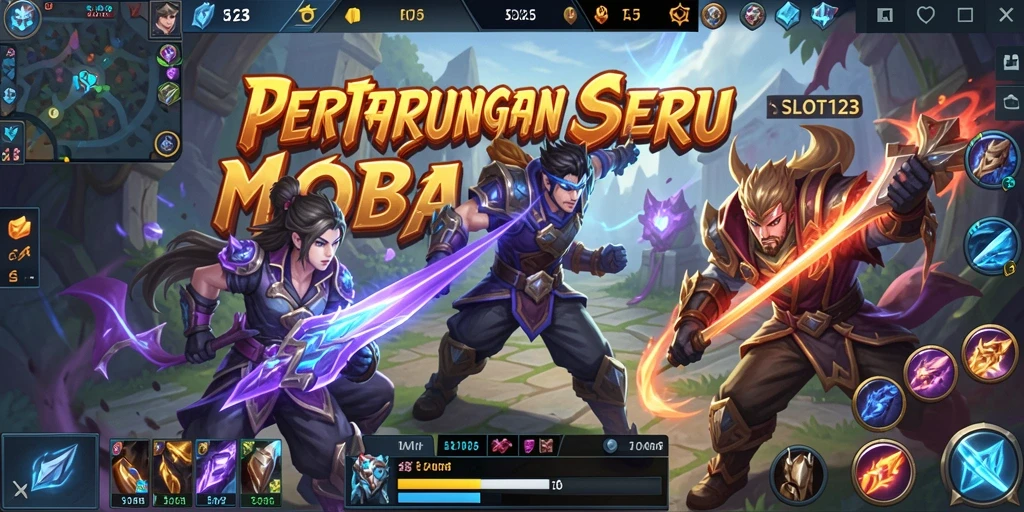 Gameplay SLOT123 yang memukau dan penuh strategi dalam arena MOBA.